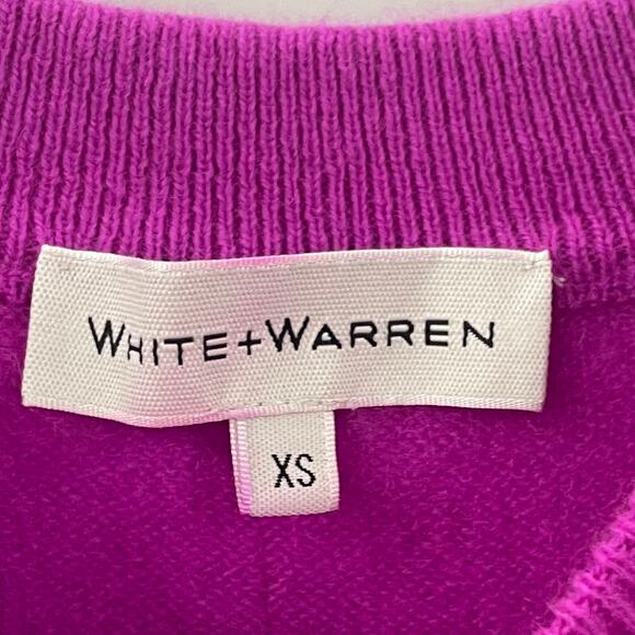 White + Warren XS Crewneck 100% Cashmere Sweater Fuschia - Picture 4 of 7